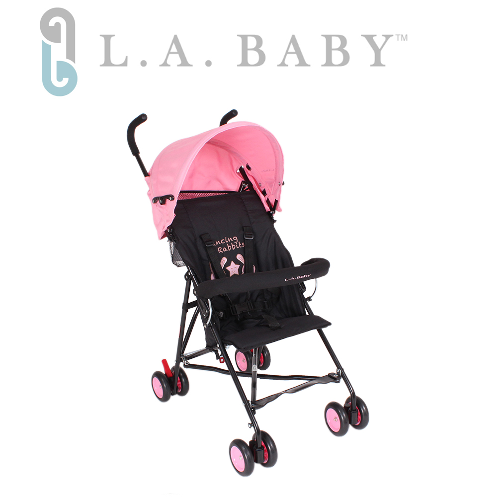 L.A. Baby 美國加州貝比 亮彩輕便嬰兒手推車(粉紅色)