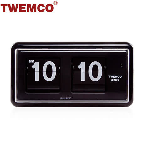 【TWEMCO】機械式 翻頁鐘 復古收藏 方形可壁掛及桌放 (QT-30 黑色)