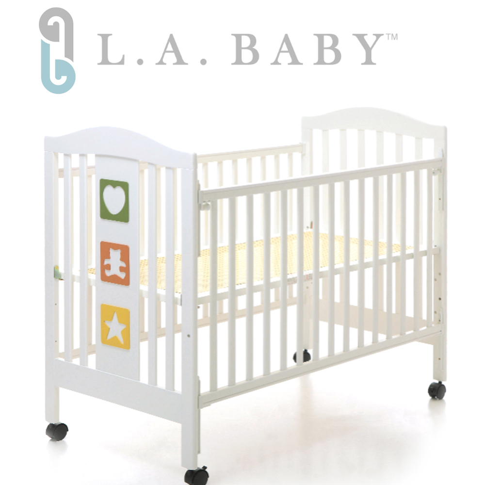 L.A. Baby 美國加州貝比 維吉尼亞嬰兒中床/木床/原木床/嬰兒床(白色)