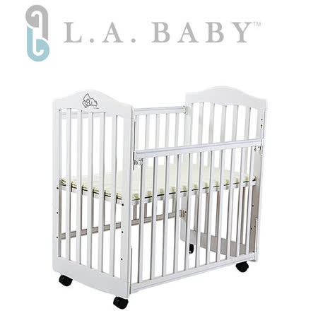 L.A. Baby 美國加州貝比 蒙特維爾美夢熊嬰兒小床/木床/原木床(白色)
