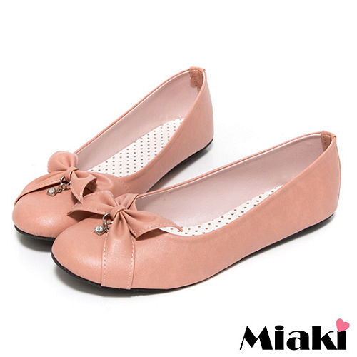 (現貨+預購) 【Miaki】MIT 都會淑女蝴蝶結平底包鞋娃娃鞋 (粉色)