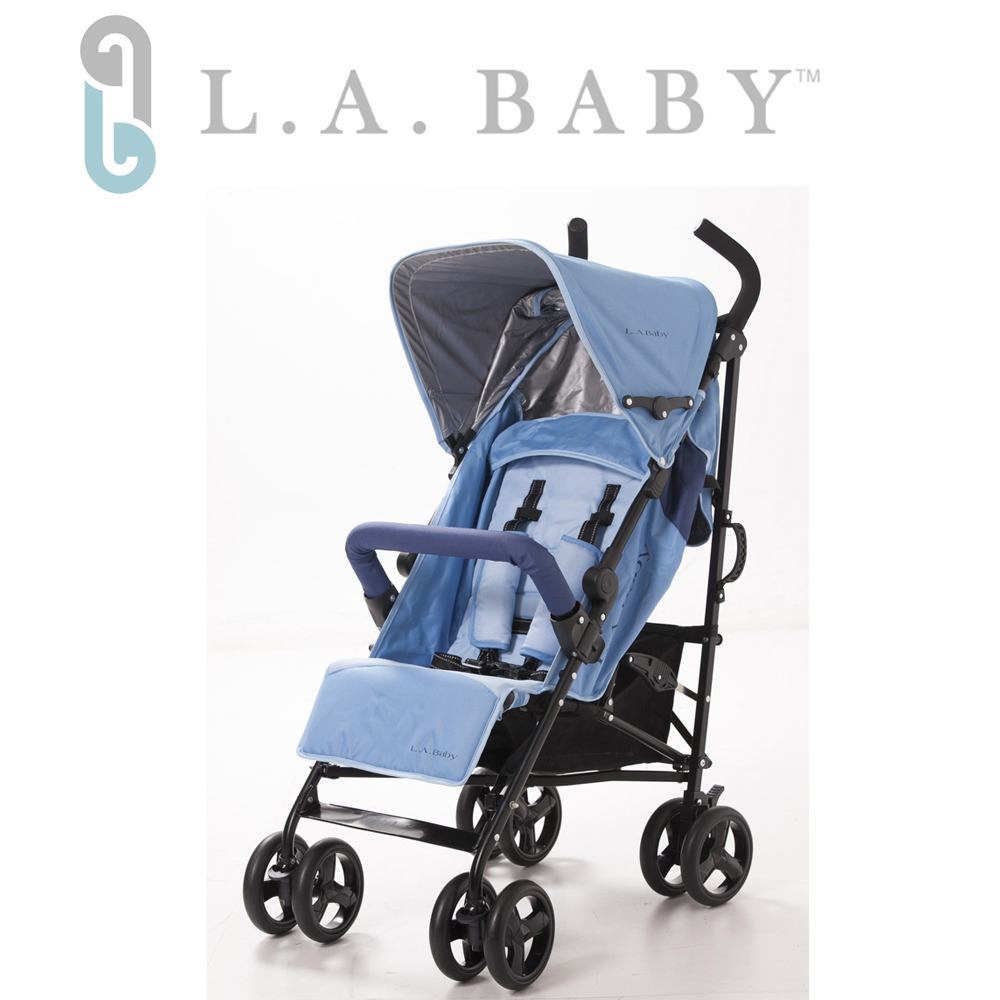 【嬰兒推車L.A. Baby 美國加州貝比】時尚輕便嬰兒手推車(藍色)