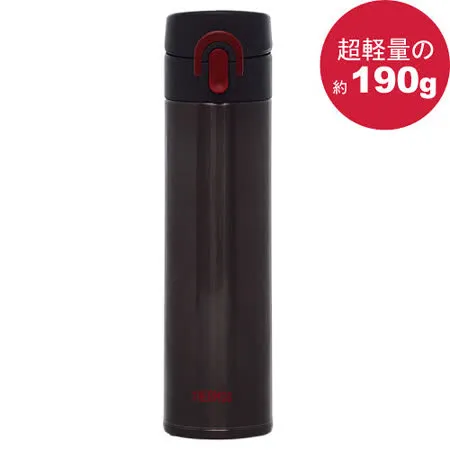 THERMOS膳魔師 超輕量不鏽鋼真空彈蓋保溫杯保溫瓶400ml-黑色(JNI-400)