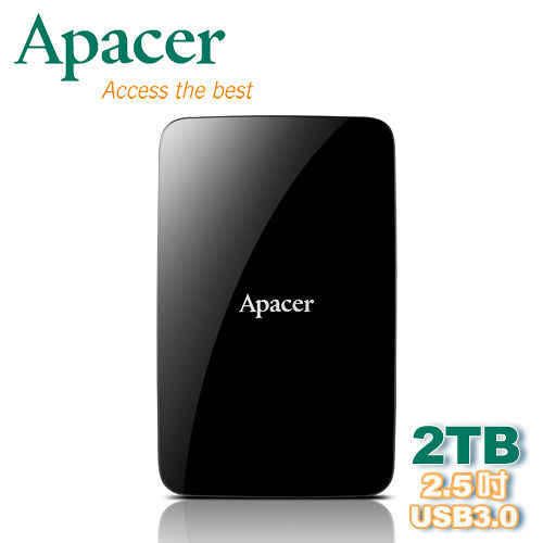 Apacer 宇瞻 AC233 2TB USB3.0 2.5 吋行動硬碟-加送聯名筆記本(送完為止)