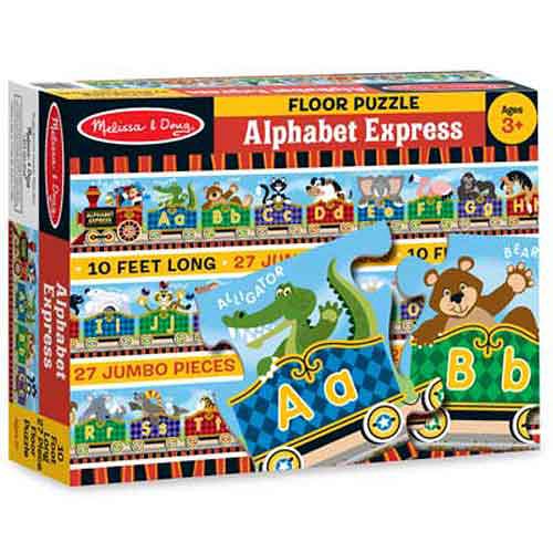 美國瑪莉莎 Melissa & Doug 大型地板拼圖 - 可愛字母小火車 27 片