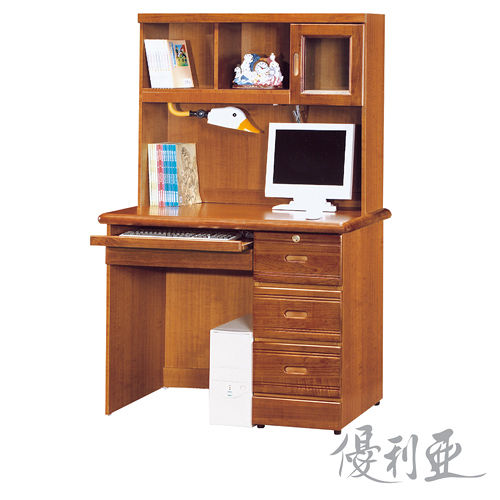 【優利亞-簡約漢克】3.3尺電腦書桌全組(2色)