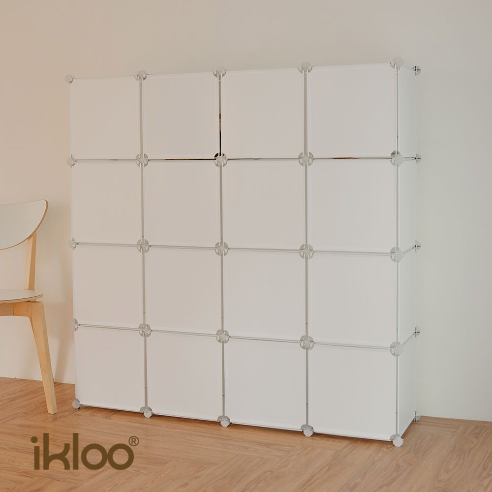 【ikloo】16格16門收納櫃-12吋收納櫃/整理收納組合櫃 玫瑰粉