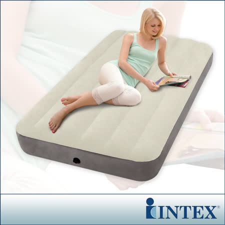 【INTEX】新型氣柱-單人加大植絨充氣床墊-寬99cm(64101)
