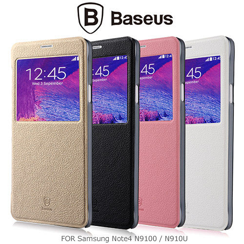 BASEUS Samsung Note 4 (N9100/N910U) 原色系列 開窗側翻皮套