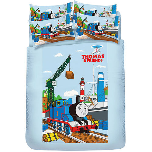 《Thomas歡樂湯瑪士》港口篇單人床包組 (3.5x6.2尺)