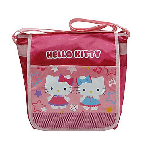 Hello Kitty粉紅色雙造形直式側背包