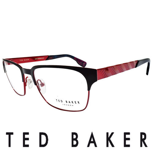 TED BAKER 英倫城市金屬質感造型眼鏡 (紅) TB4195-002