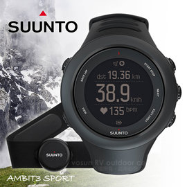 【芬蘭 SUUNTO】AMBIT3 SPORT BLACK (HR) GPS 運動款 全功能戶外運動錶_黑