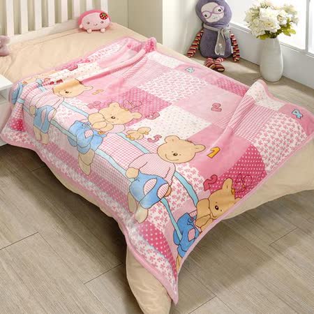 戀香 超柔舒小童毯 小毛毯-粉紅熊