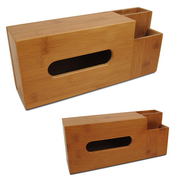 竹製多功能面紙置物盒