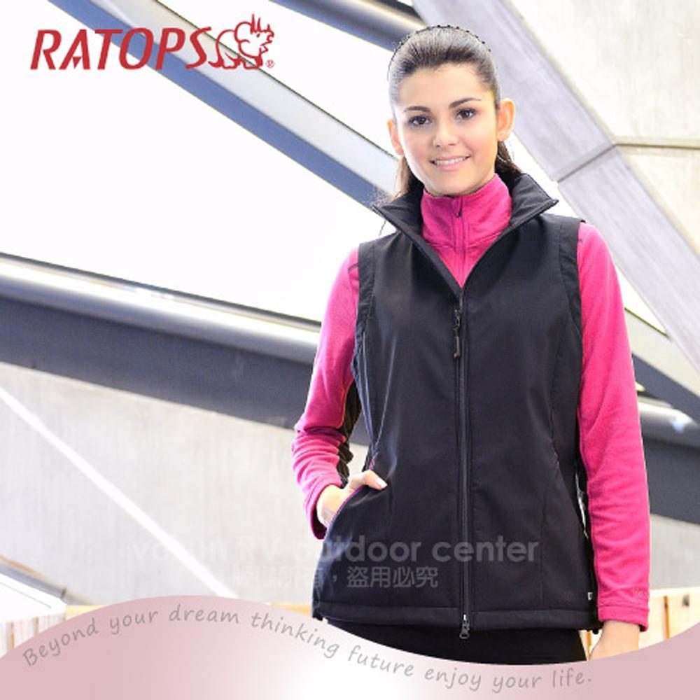 【瑞多仕-RATOPS】女 Softshell 防水透氣背心.保暖背心/ RAS733 暗藍黑色