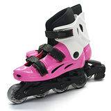 【D.L.D多輪多】高塑鋼底座 專業直排輪 溜冰鞋 粉紅白 530
