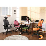 《BuyJM》彩色造型可調式頭枕辦公椅(4色) 黑色
