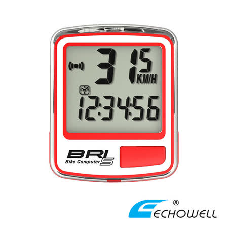 ECHOWELL BRI-5 多功能自行車有線碼錶 紅