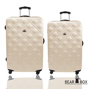 bear box时尚香奈儿系abs雾面轻硬壳行李箱两件组24 20吋