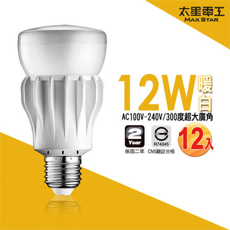 太星電工 大廣角 12W
LED燈泡12W(12入)