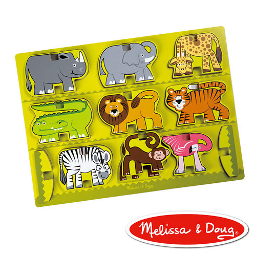 美國瑪莉莎 Melissa & Doug 厚塊疊層拼圖 - 動物園