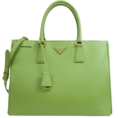PRADA SAFFIANO LUX NZV 防刮牛皮兩用殺手包(特大/草綠)