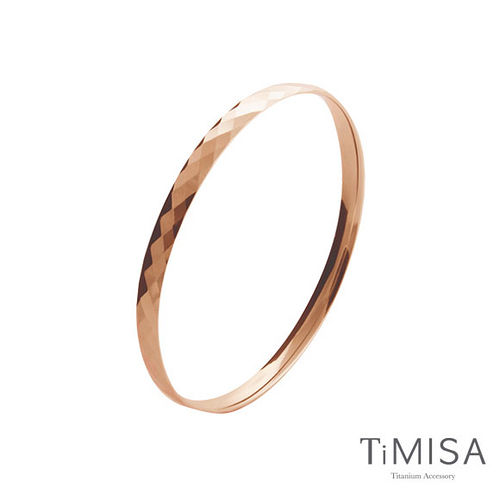 TiMISA格緻真愛-玫瑰金純鈦手環