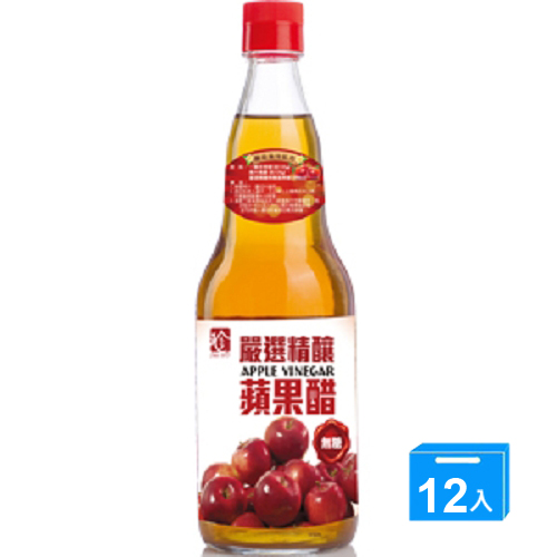 百家珍 嚴選精釀無糖蘋果醋600ml*12