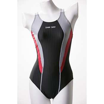 【SAIN SOU】競賽/泳隊/專業用大女連身三角泳裝加贈矽膠泳帽A97245