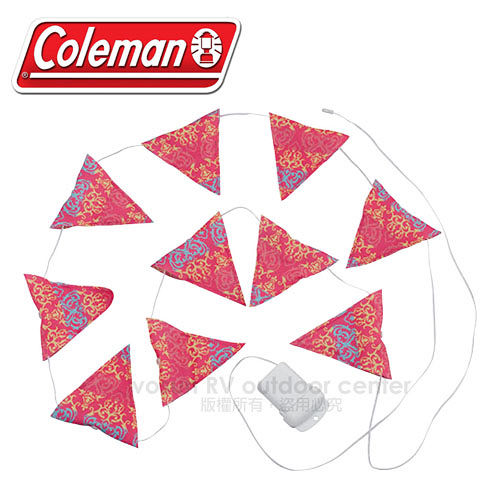 【美國Coleman】新款 LED串燈/彩色串燈.三角旗幟.日本旗幟.露營燈.電子燈.聖誕燈飾.小吊燈.氣氛燈/3段式亮度調整/紅葉圖騰 CM-22289