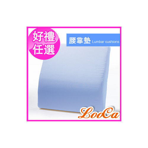 【LooCa】吸濕排汗釋壓腰靠墊1入(粉藍)
