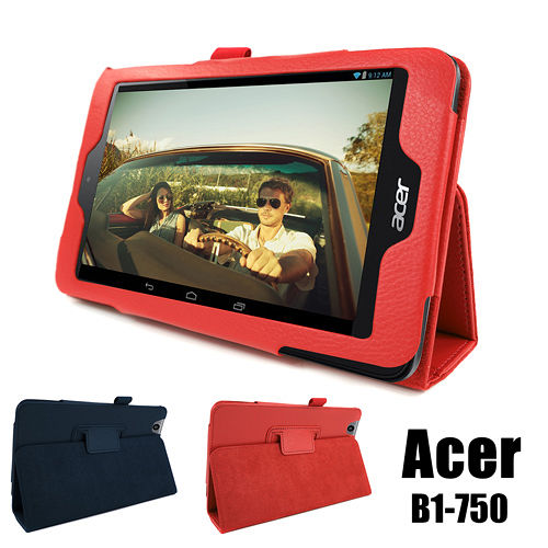 Acer 宏碁 Iconia One 7 B1-750 專用高質感平板電腦磁釦式皮套 保護套 可斜立帶筆插