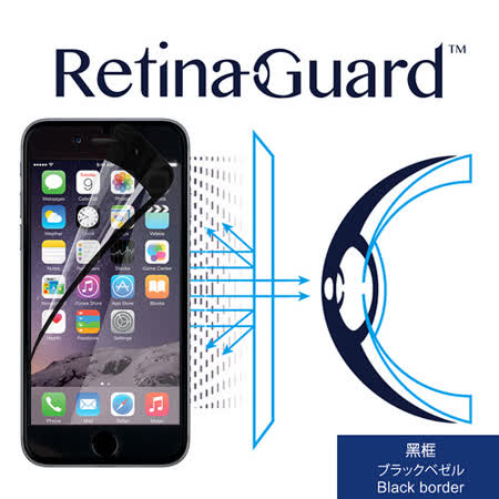 RetinaGuard視網盾 iPhone6 Plus (5.5吋) 眼睛防護 防藍光保護膜-黑框