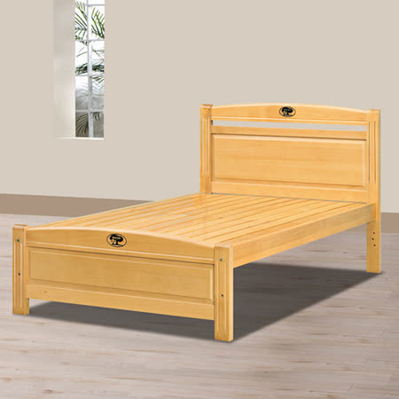 HAPPYHOME 安麗檜木3.5尺加大單人床架701-3不含床頭櫃-床墊
