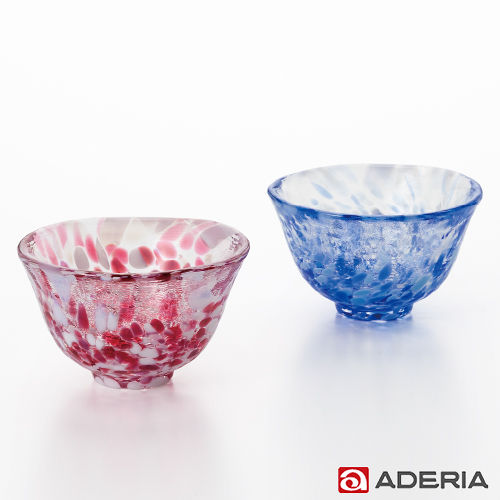 【ADERIA】日本進口津輕系列雙色玻璃對杯