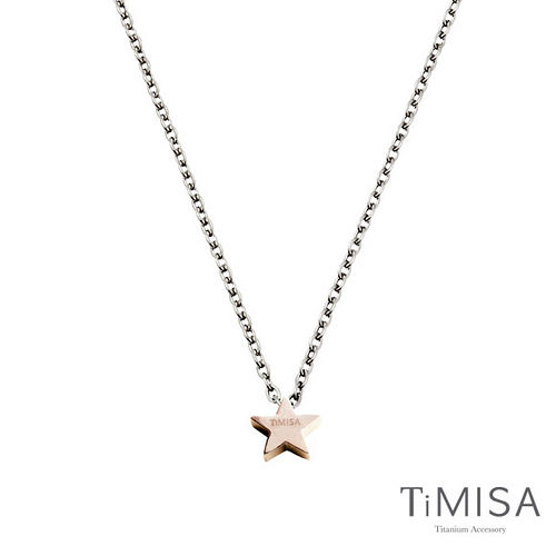 【TiMISA】迷你幸運星(M) (雙色)純鈦項鍊(C)