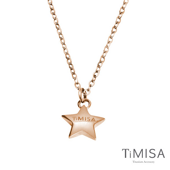 【TiMISA】幸運星 Lucky Star 純鈦項鍊(E) ）雙色可選