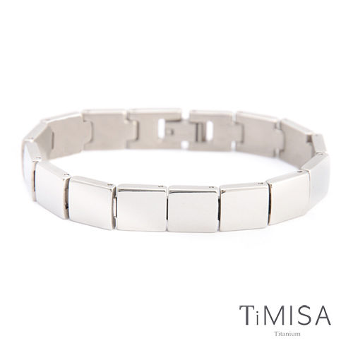 【TiMISA】樂活時尚-寬版 純鈦鍺手鍊