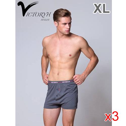 【3件超值組】VICTORYH 全棉針織平口男內褲(XL)