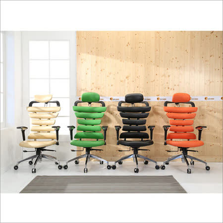 《BuyJM》亞力士造型皮面升降扶手鋁合金腳辦公椅(4色)