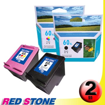 RED STONE for HP CC641WA+CC644WA環保墨水匣NO.60XL(一黑一彩)