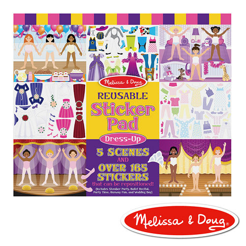 美國瑪莉莎 Melissa & Doug 貼貼樂 – 靜電貼紙收藏簿 (換裝派對)