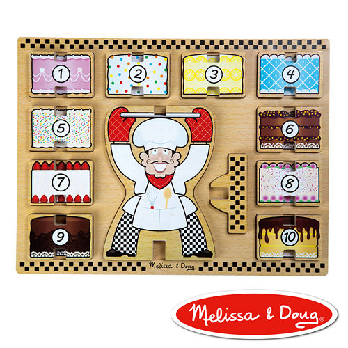 美國瑪莉莎 Melissa & Doug 厚塊疊層拼圖 - 蛋糕疊數樂 ( 1 - 10 )
