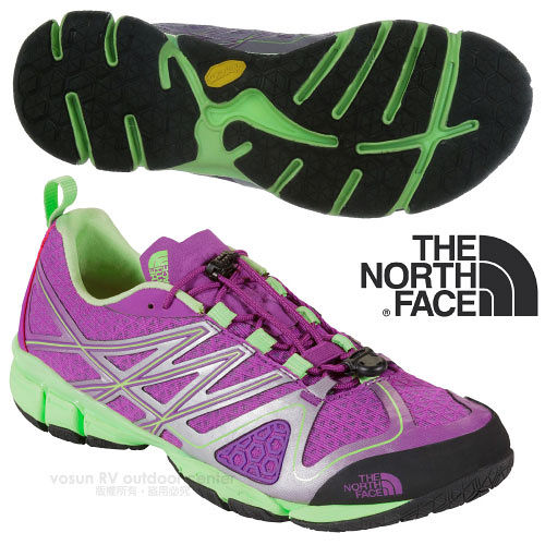 【美國 The North Face】女新款 ULTRA CURRENT 透氣耐磨戶外多功能鞋_CCH1 拜占庭紫/天堂綠