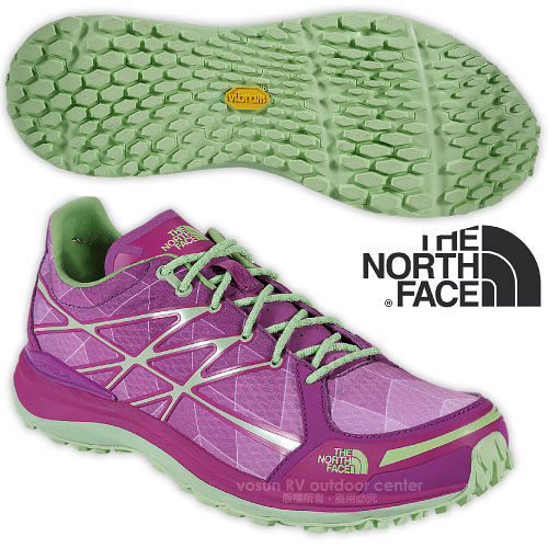 【美國 The North Face】女新款 ULTRA TR II 輕量透氣耐磨越野跑鞋_CKM4 拜占庭紫/天堂綠