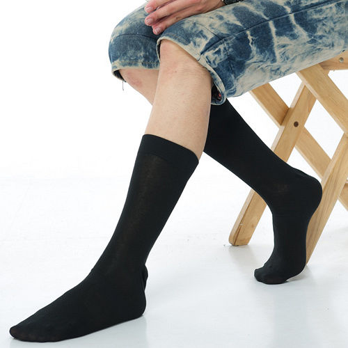 【KEROPPA】萊卡高筒休閒紳士襪*2雙C90002-黑色