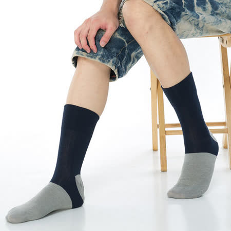 【KEROPPA】萊卡竹炭無痕寬口1/2短襪*2雙(男襪)C90003-丈青