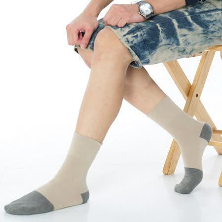 【KEROPPA】可諾帕竹炭無痕寬口襪x2雙(男襪)C90004-卡其