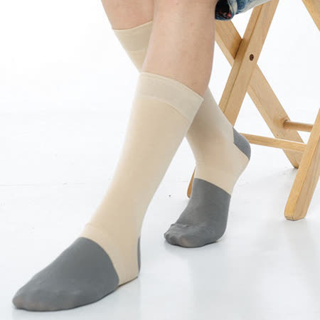 【KEROPPA】可諾帕竹炭高筒休閒男襪x2雙C90005-卡其